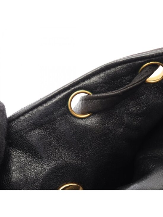 Chanel Backpack Quilted Black Lambskin Double Turnlock main image 12